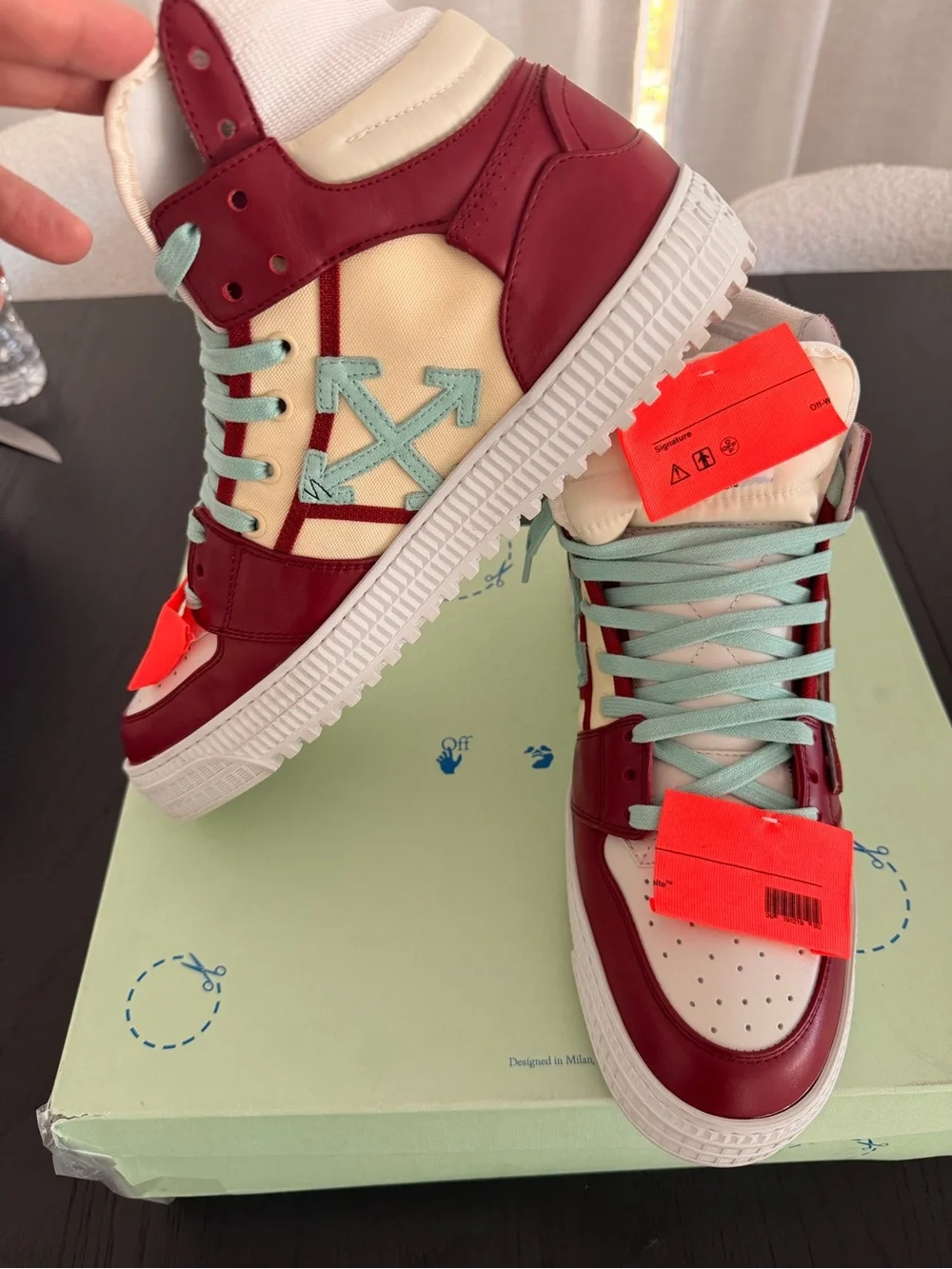Off-White 3.0 Off-Court High Top Pristine Barolo Burgundy Mint Size 44 US 11 Box